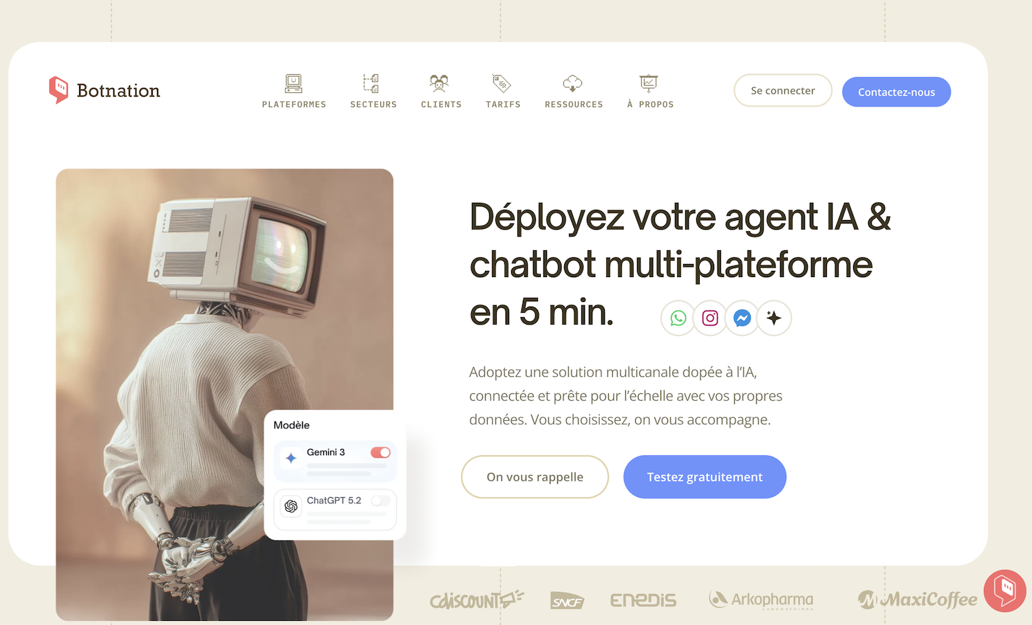 Nouvelle interface de Botnation AI